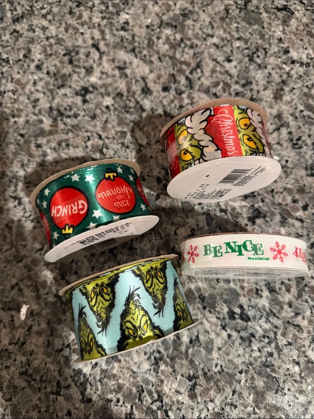The Grinch Holiday Ribbon Spools - Green & Red, 4-Pack